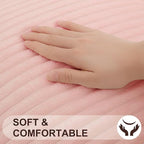 Simmore Decorative Fall Throw Pillow Covers 16x16 Set of 2, Soft Plush Flannel Double-Sided Fluffy Couch Pillow Covers for Sofa Living Room, Pink