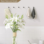 Epock Towel Hooks for Bathrooms Set of 3, Screw-in Stainless Steel Robe Coat Clothes Hook Bathroom & Kitchen Round Style Small Wall Hooks Rustproof -Matt Black