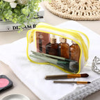 Weewooday 12 Pieces Clear Makeup Bags Cosmetic Storage Bags PVC Zipper Pouches Travel Waterproof Makeup Plastic Case for Women Organizing Toiletries Traveling Bathroom