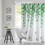 Fabric Shower Curtain 78 Inches Long, Green Watercolor Eucalyptus Leaves Shower Curtain for Bathroom, 72" W x 78" H
