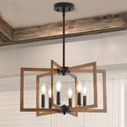 Farmhouse Dining Room Light Fixture, 6-Light Chandelier Modern Metal Industrial Chandelier Lighting for Farmhouse Kitchen Entryway Living Room (E12 Bulbs Not Included)