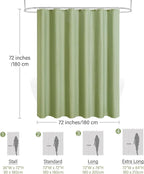 3D Embossed Pattern Shower Curtain, Simple and Chic Pattern Vintage Curtain for Bathroom, Waterproof Fabric Shower Curtains with Hooks, 72 W x 72 H, Sage