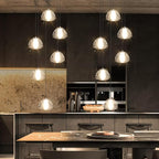 6-Lights Modern Crystal Chandelier for Entrance LED Pendant Light for Kitchen Island Foyer Living Room Bedroom Staircase 3000K