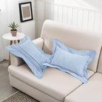 HAUSSY Scalloped Pillow Covers 12x20 Set of 2,Decorative Lumbar Throw Pillows Cute Aesthetic Preppy Cushion Covers for Couch Bed Living Room,Light Blue