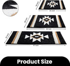 Bathroom Rugs Boho Black Bath Mat Non Slip Soft Absorbent Machine Washable Bath Rug Luxury Plush Floor Mat for Bathroom Shower 20x32