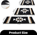 Bathroom Rugs Boho Bath Mat Non Slip Black Aztec Bath Rug, Soft Absorbent Luxury Plush Washable Floor Carpet for Bathroom Shower Modern Decor 18x24