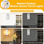 15" Motion Sensor Outdoor Lights, 2 Pack Large White Outdoor Light Fixture, 3 Lighting Modes Waterproof Anti-Rust Wall Sconces, Exterior Lighting Fixtures for Front Door, Porch, Garage