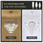 Large Crystal Chandeliers Modern Chrome 30” Chandelier for Foyer Staircase Luxury 5 Tiers 16 Lights K9 Ceiling Pendant Lighting Fixture for Living Room Dining Room Bedroom