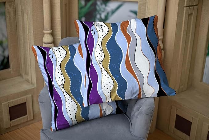 CAPSCEOLL Abstract Throw Pillow Covers Modern Home Art Decor,Circles Waves and Dots Paint Strokes and Splashes 20X20 Inches Set of 2 Pillow Cases Decorative for Bedroom,Living Room,Cushion Couch Sofa