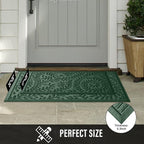 Front Door Mat, Absorbent Dirt Trapping Welcome Door Mat Indoor Outdoor, Non Slip Entry Mat, Indoor Outdoor Door Mats, Fade Resistant, Low Profile Doormat for Entryway, 29×17, Green