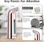 Convenient Automatic Soap Dispenser,4 Adjustable Levels Touchless Hand Sanitizer Pump with Infrared Sensor, 400 ml Countertop Electric Soap Dispenser