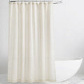 KGORGE Natural Linen Shower Curtain for Bathroom - Linen Blend Button Hole Semi Sheer Lightweight Waterproof Shower Curtains for Bathtub, 72 x 90 inches Long, Hooks Included