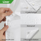 stall no Hook Tufted Shower Curtain with snap in Liner Set, White Waterproof Fabric Inner Liner,Boho Style Shower Curtain with See Through top Window, White, 36Wx74H