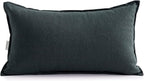 Jeanerlor Cotton Linen Decorative 12"x20" Lumbar Throw Pillow Case Cushion Cover with Twin Needles Stitch on Edge,for Wedding/Party/Gift/Car (30 x 50cm), Dark Green
