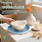 Wrova Wheat Straw Kids Plates and Bowls Sets,Unbreakable Kids Dinnerware sets with Flatwares,Lightweight Reusable Camping Plates and Bowls Sets.Nordic Series