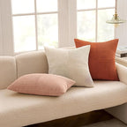 MIULEE Fall Rust Corduroy Pillow Covers Pack of 2 Boho Decorative Spliced Throw Pillows Soft Cross Patchwork Textured Covers Pillowcases Home Decor for Couch Living Room Bed Sofa 24x24 inch