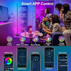 Corner Floor Lamp, 2 Pack LED Corner Lamp with App/Remote/Button Control, Smart RGB Floor Lamp with 16 Million DIY Colors & 68+ Scene, Music Sync for Living Room, Bedroom, Gaming Room