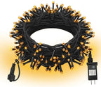 Extra Long 132ft Christmas Decorative Mini Lights, 400 LED Black Wire Fairy Starry String Lights Plug in, Timer & Memory & 8 Modes, for Indoor Outdoor Xmas Tree Wedding Party Decoration,Orange