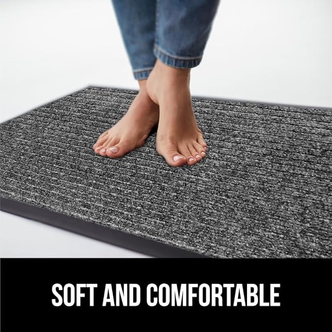 GORILLA GRIP Traffic Guard Door Mat, 70x24, Heavy Duty Welcome Mats, Commercial Office Space Doormat, Waterproof, Fade Resistant, Strong Rubber Backing, Low Profile, Shoe and Boot Scraper, Gray