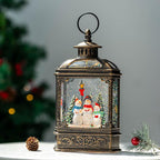 Christmas Snow Globe Swirling Glittering Snowman Choir with Music & Timer, USB Lined/Battery Operated Lighted Water Lantern for Christmas Festival Decoration Gifts