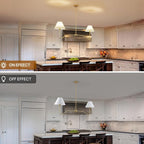2-Light Gold Modern Linear Chandelier, 55 Inch Farmhouse Kitchen Island Lighting with White Fabric Shades, Dining Room Light Fixtures for Living Room Bedroom, Height Adjustable