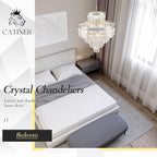 Modern Crystal Chrome Chandelier 15 Lights 24" Round Light Fixture Luxury 5-Tier K9 Crystals Chandelier Contemporary Pendant Lighting for Dinning Room Living Room Foyer Kitchen