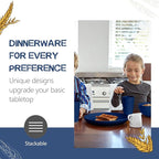 Teivio 16-Piece Kitchen Plastic Wheat Straw Dinnerware Set, Service for 4, Dinner Plates, Dessert Plate, Cereal Bowls, Cups, Unbreakable Plastic Outdoor Camping Dishes, Midnight Blue