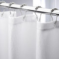 AmazerBath White Shower Curtain 80 Inches Long, Waffle Shower Curtain 72x80 Inches, Long Shower Curtain Fabric, Heavy Duty 240GSM, Hotel Quality, Bathroom Curtain, Premium Polyester