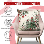 4TH Emotion Christmas Trees Pillow Covers 18x18 Inch Set of 2, Xmas Farmhouse Decorations Winter Holiday Decor Throw Cushion Case for Home Couch S24C37