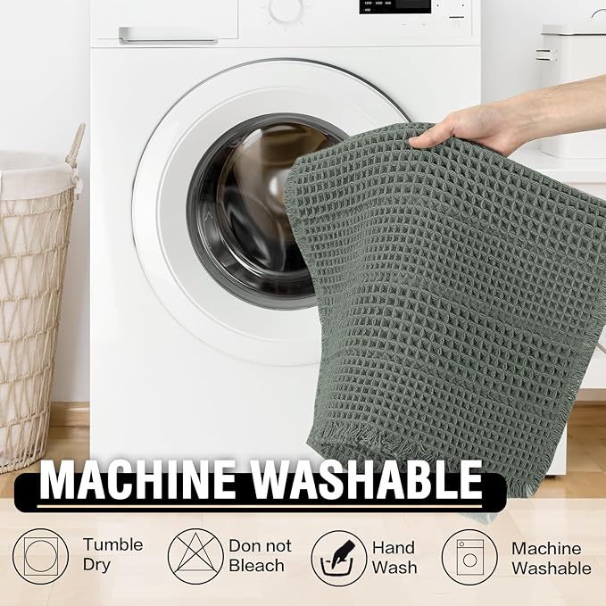 H.VERSAILTEX Upgraded Waffle Runner Rug Super Absorbent Bathroom Mats Non Slip Bath Rugs for Bathroom Floor Machine Washable Dry Fast Bathroom Rugs for Beside Tub, 24" x 72", Lichen