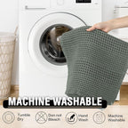 H.VERSAILTEX Upgraded Waffle Bath Mat Super Absorbent Non Slip Bath Rugs for Bathroom Floor Machine Washable Dry Fast Bathroom Rugs for Beside Tub, 20" x 32", Lichen