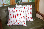 CAPSCEOLL 2PCS Red Pillow Covers 20X20Inch Christmas Celebration White Winter Xmas Year Soft Pillow Covers for Bedroom Sofa Living Room