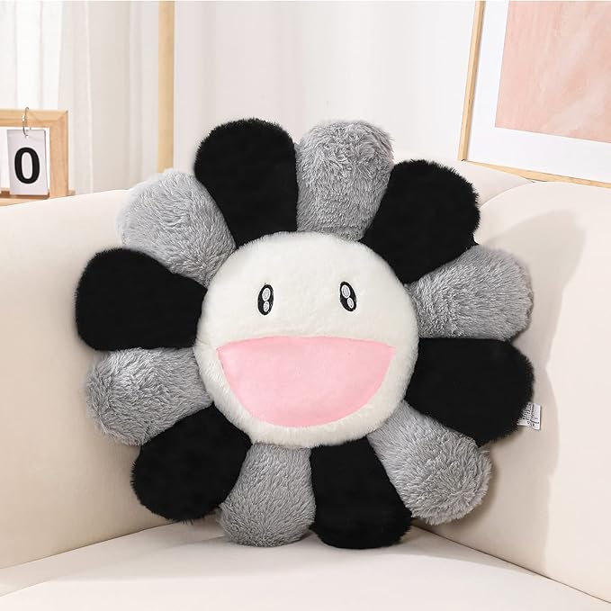 Flower Pillow, Flower Shaped Throw Pillow, Flower Face Floor Cushions Floor Pillow, Colorful Sunflower Plush Pillow, Cute Room Decor Decorative Pillows for Sofa Bedroom Car (60CM/23.6in)