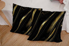 CAPSCEOLL Black Gold Throw Pillow Covers,Modern Abstract Art Painting Throw Pillows for Couch,Black Pillow Covers 18X18 Inch 2 Pcs Square Cushion Cover Gift for Couch Sofa