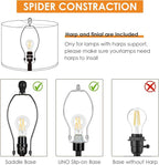Lamp Shades Set of 2, Drum Lampshades 13" Top x 13" Bottom x 10" High with Spider Fitter, Large Replacement Lamp Shades for Table Lamps, Floor Lamps, Easy Assembly Required (2, Print - A)