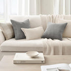 Topfinel Decorative Grey Throw Pillow Covers Cushion Cases, Set of 4 Soft Velvet Modern Double-Sided Designs, Mix and Match for Home Decor, Pillow Inserts Not Included (20x20 inch)
