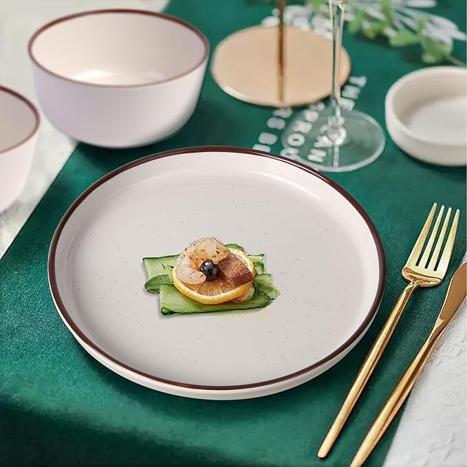 12-Piece Melamine Dinnerware Sets – Unbreakable Plates & Bowls Sets for Outdoor, Camping, Picnic, Party – Durable Dishware Sets, Lightweight & Shatterproof (White)