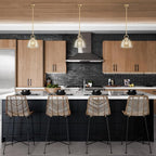 Modern Crystal Brass Pendant Light Fixture, 11" Crystals Pendant Lights Kitchen Island, Modern Island Lights for Kitchen, Farmhouse Crystal Dome Pendant Light for Hallway Dining Room Bedroom