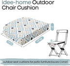 idee-home Outdoor Chair Cushions Set of 2, Thick 19" x 19" x 3" Outdoor Seat Cushions Patio Furniture Waterproof with Ties, Dining Pads
