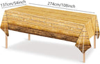 Rustic Wood Grain Party Supplies for 16 – Disposable Plates, Napkins, Tablecloth & Cutlery – Ideal for Camping, Hunting, Outdoor or Forest-Themed Events