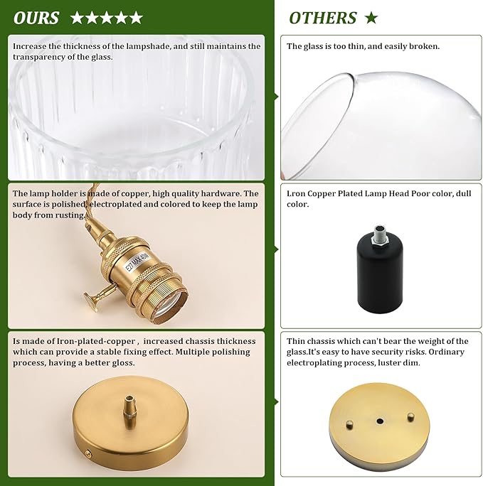 Battery Operated Pendant Light 5000mAh Rechargeable Chandelier with Remote Control Wireless Adjustable Hanging Clear Striped Light for Kitchen Island Dining Room Hallway