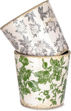 Sungmor Vintage Ceramic Planter Set of 2 - Decorative Indoor & Outdoor Flower Pots with Drainage Holes - Tuscan Décor Pots, 5.5" Ice Crackle Glaze Planters for Home, Kitchen, Patio, and Garden