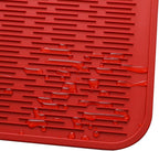 Silicone Dish Drying Mat for Multiple Usage,Easy clean,Eco-friendly,Heat-resistant Silicone Mat for Kitchen Counter or Sink,Refrigerator or Drawer Liner Red 3XL 28 inches x 18 inches