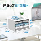 Wood Desk Organizer, 3 Tier Paper Tray Organizer for Desk with Adjustable Storage Shelves, Desktop Paper Sorter Mail Holder for Office Home Classroom, White