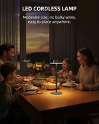 Cordless Table Lamp, Rechargeable, Touch control, 3 Color Temperature, Stepless Dimming, LED Memory Function, Portable, Battery Operated Lamp for Bedroom Restaurant Dinning Kitchen Bedside Nightstand