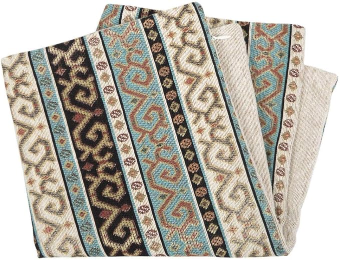16 x 16 Inches Decorative Throw Pillow Covers Turquoise and Black - Kilim Pillows, Boho Room Decor for Couch, Bohemian Outdoor Case for Farmhouse, Oriental, Southwestern