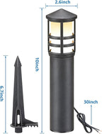SUNVIE 12-Pack Low Voltage Landscape Pathway Lights 3W Outdoor Landscape Lighting 3000K 12-24V LED Bollard Path Lights Wired CRI 90+ Aluminum Pathway Lighting for Walkway Yard Garden, ETL Listed Cord