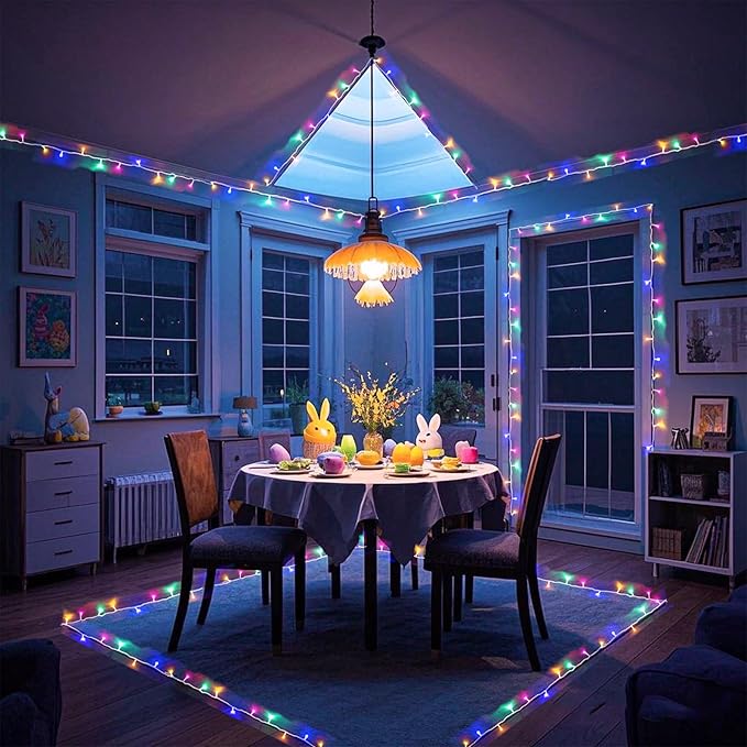 800 LED Christmas Lights Outdoor Waterproof 262ft String Lights Indoor 8 Modes Clear Wire, Plug in Colorful Twinkle Fairy Light for Bedroom Wedding Party Christmas Tree Decorations