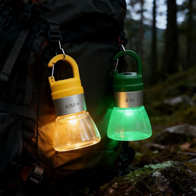 NxyznmqlCamping Essentials, Rechargeable Waterproof LED Color Changing Light, Waterproof Portable Light with Bottle Adapter, Outdoor Emergency Light (Yellow Green)