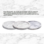 Natural Grey Marble Tray - Real Stone Decorative Tray, Genuine Marble for Bathroom, Kitchen, Dresser, Vanity - Holds Jewelry, Perfume, Shampoo - 8" Round